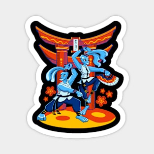 Kung Fu Rabbits Magnet