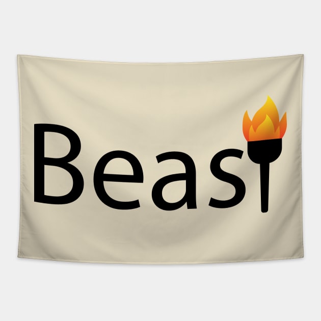 Beast artistic typography design Tapestry by DinaShalash