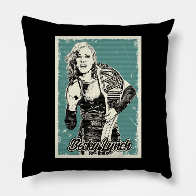 Vintage Becky Lynch Wrestling Pillow by Pinjem Seratus
