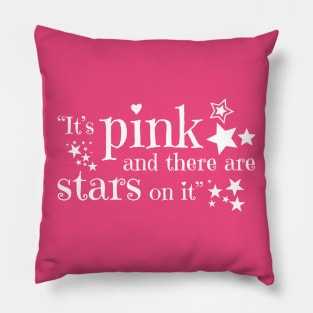 It's pink and there are stars on it Pillow