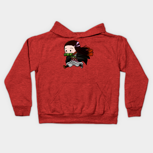 Chibi Nezuko Running - Demon Slayer - Kids Hoodie | TeePublic