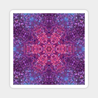 Digital Mandala Pink Purple and Blue Magnet