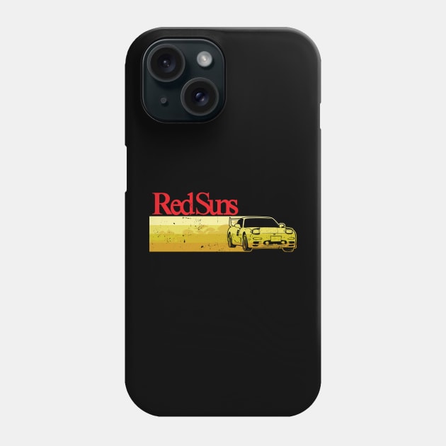 Vintage Red Suns Phone Case by CoDDesigns