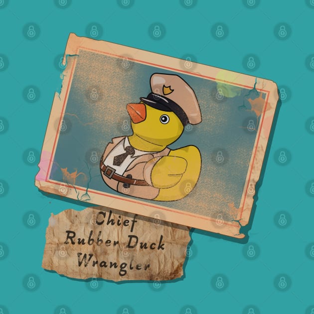 Vintage Trading Card: Chief Rubber Duck Wrangler by Fun Funky Designs