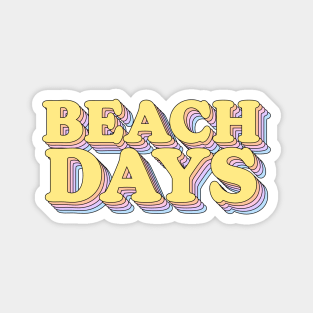 Beach Days Light Colors Retro Magnet