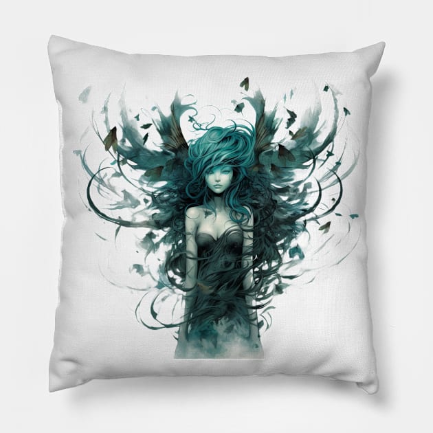 Modern Day Fairy Pillow by Liana Campbell