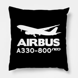 Airbus A330-800neo Silhouette Print (White) Pillow