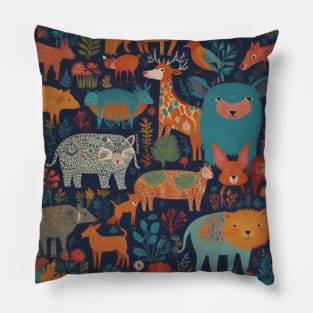 Whimsical Wildlife Medley Pillow