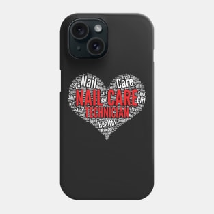 Nail care technician Heart Shape Word Cloud Manicurist graphic Phone Case