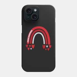 Stroke Awareness Rainbow with hearts Phone Case