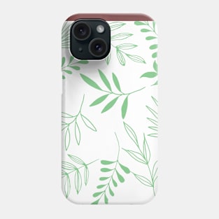 Green leaves pattern Phone Case