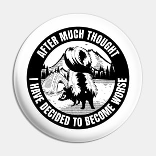 Funny Skunk Mountan Camping Scene Pin