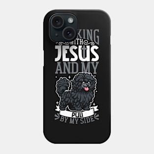 Jesus and dog - Hungarian Puli Phone Case