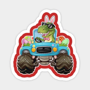 Easter Monster Truck - funny dinsoaur trucker Magnet