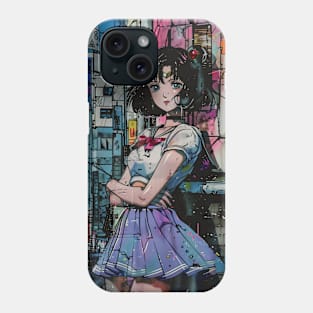 VHS Retro Anime Girl City Night Vintage 70s 80s 90s Phone Case