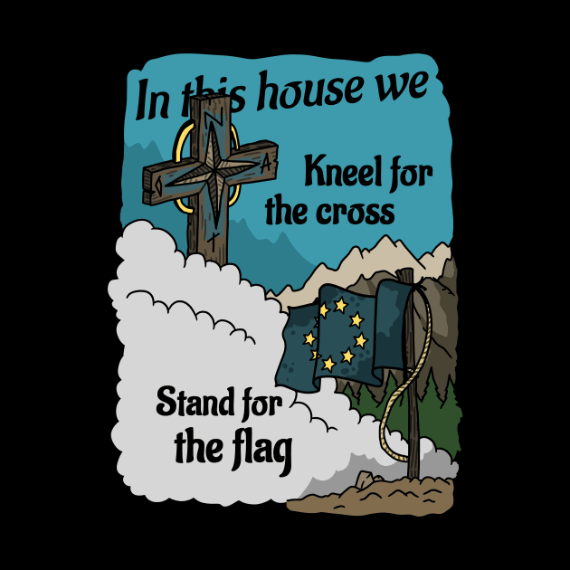 stand for the cross, kneel for the flag. EU / NATO by JJadx