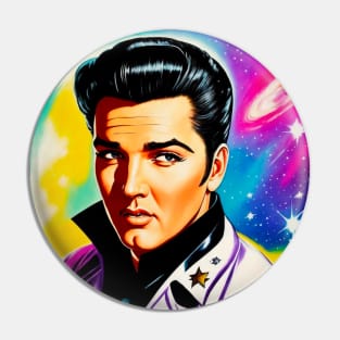 Vintage Retro Elvis in the Galaxy Pin