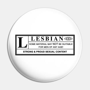 lesbian warning label Pin