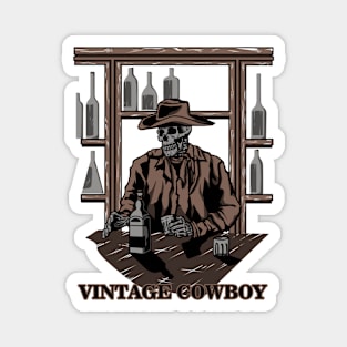 Vintage Skull Cowboy #4 Magnet