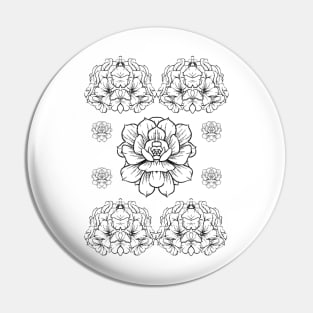 Black & White Floral Pin