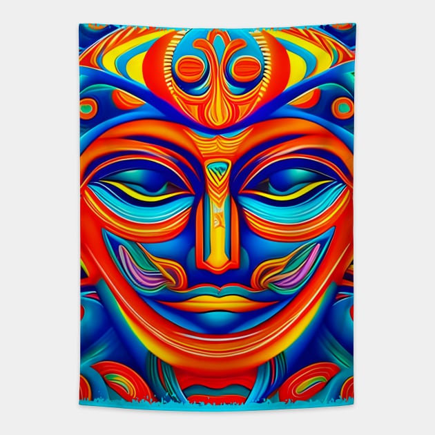 New World Gods (4) - Mesoamerican Inspired Psychedelic Art Tapestry by TheThirdEye