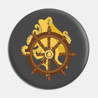 Yellow Ocopus and Ship Wheel Pin