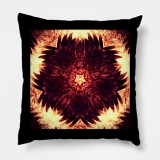 Gold Mandala Flower Pillow