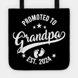 Promoted To Grandpa Est 2024 Fathers Day New Grandpa Tote