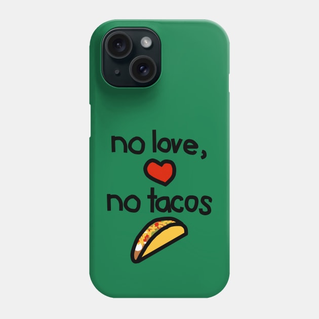 No Love No Tacos Phone Case by ellenhenryart