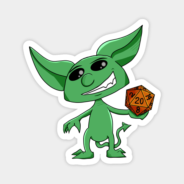 Dice Goblin Magnet by Slightly Animated