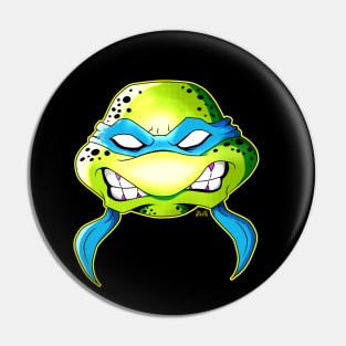 Angry Blue Ninja Turtle Pin