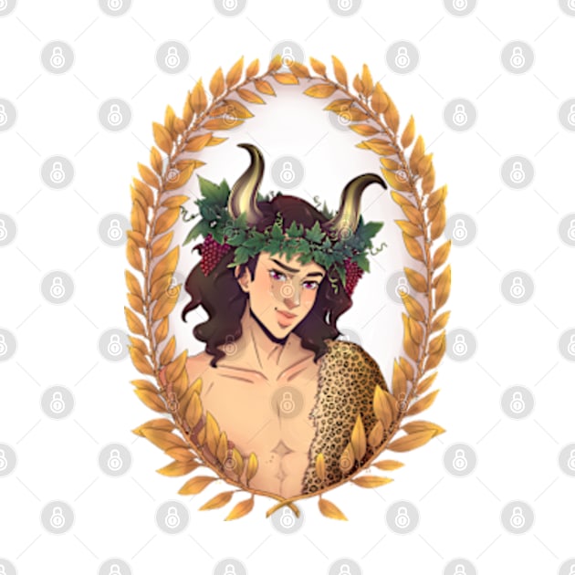 Dionysus Olympian God Greek Mythology Wreath Style by Tati Seol