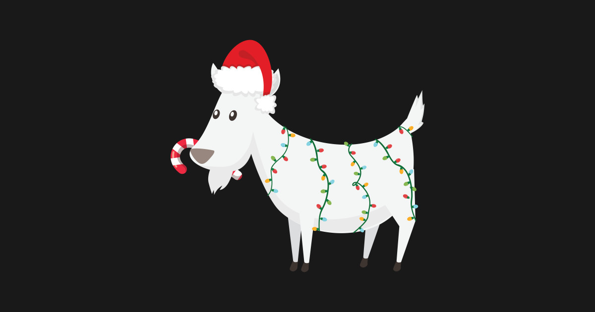 Funny Christmas Goat Wearing Santa Hat With Candy Cane Funny Goat Gifts Kids TShirt TeePublic