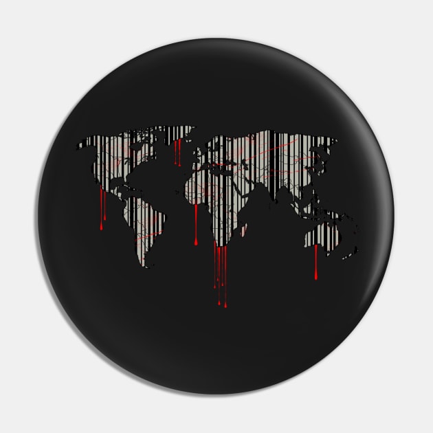 world map, barcode, blood dripping Pin by hottehue