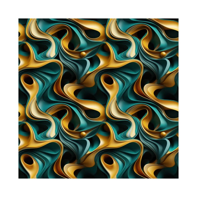 Funky Facade: Trompe-l’oeil Green Turquoise and Gold by star trek fanart and more