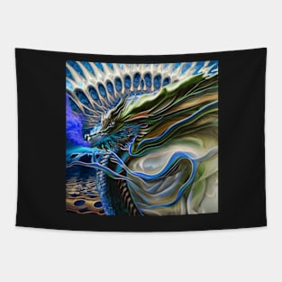 Fractal blue dragon Tapestry