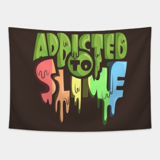 Addicted To Slime Green Rainbow Slime Goop Tapestry