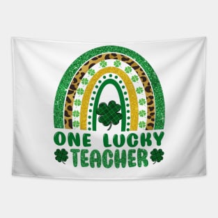 One Lucky Teacher Rainbow St Patricks Day Tapestry