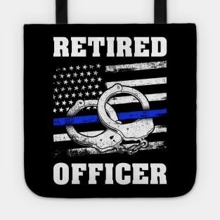 Retired Police Officer Proud Patriotic Officer American Flag Tote