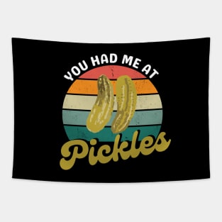 You Had Me At Pickles Retro Sunset Tapestry
