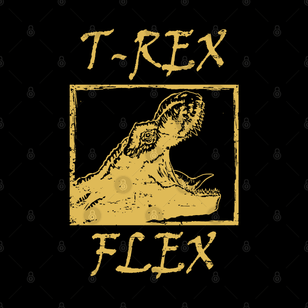 T-Rex Flex Dino Distressed Retro Yellow by ebayson74@gmail.com