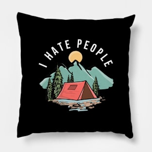 I Hate People Mountain Camp Pillow