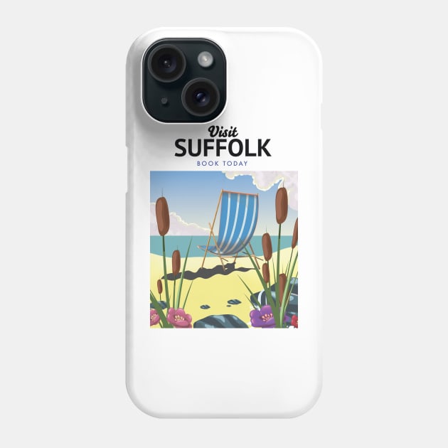 Suffolk travel poster. Phone Case by nickemporium1