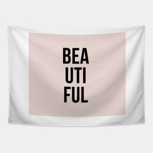 Beautiful - blush lettering Tapestry