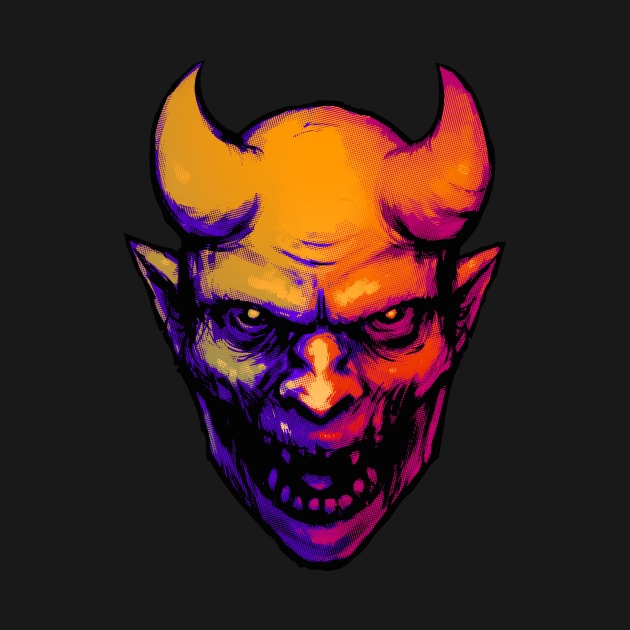 Demon head retro wave by GAlexV