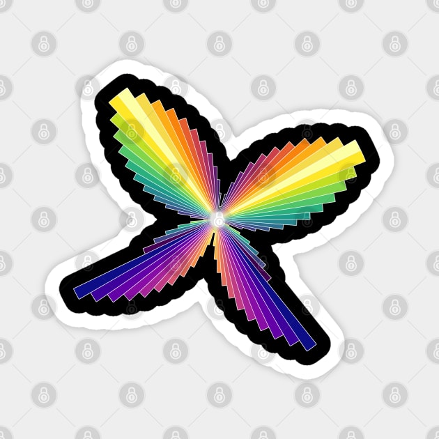 Rainbow Butterfly | Flying Wings Bar Charts Black Magnet by aRtVerse