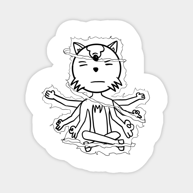 Trunks the Cat Inner Peace (Small Design) Magnet by Cartoon Wetworx