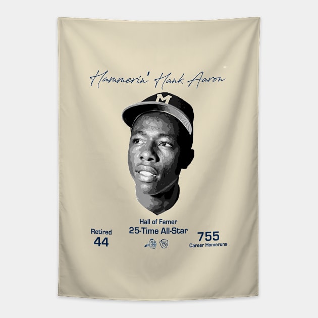 Hammerin' Hank Aaron • The Milwaukee Hammer Tapestry by The MKE Rhine Maiden