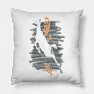 Deer Abstract Sketch Composition Pillow