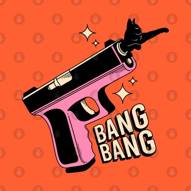 Bang Bang Black Cat in orange by The Charcoal Cat Co.